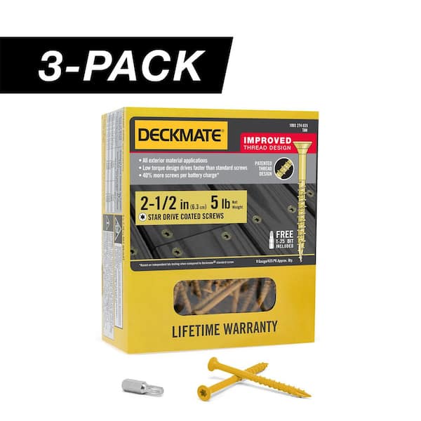 3-Pack #9 x 2-1/2 in. Tan Star Drive Flat-Head Wood Deck Screw (15 lb / 1,305-Piece)