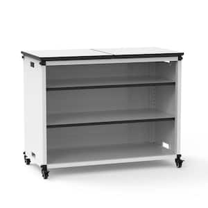 Modular Classroom Bookshelf - Wide Module with Casters and Tabletop - 18.25 in. W x 54.5 in. H - 0 Drawers