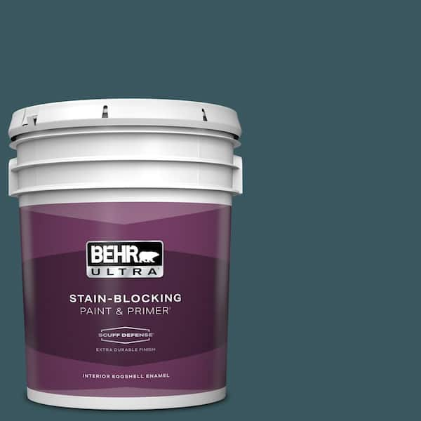 BEHR ULTRA 5 gal. #520F-7 Kingfisher Extra Durable Eggshell Enamel Interior Paint & Primer