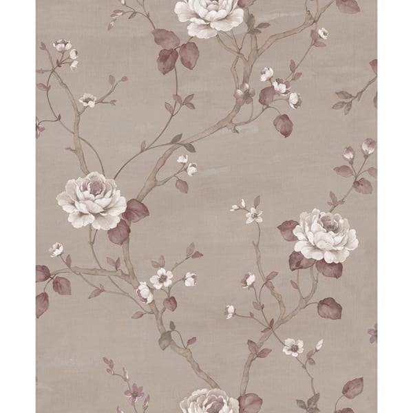Unbranded Palazzo 2 Collection Beige Luisella Floral Vine Vinyl on Non-Woven Non-Pasted Wallpaper Sample