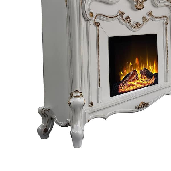 Acme Furniture Picardy 59 in. Antique Pearl Finish Rectangle Wood Fireplace  with Various Brightness and Speed Settings AC01345 - The Home Depot