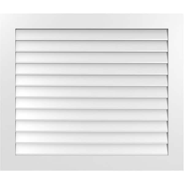 Ekena Millwork 42 in. x 36 in. Vertical Surface Mount PVC Gable Vent: Decorative with Standard Frame