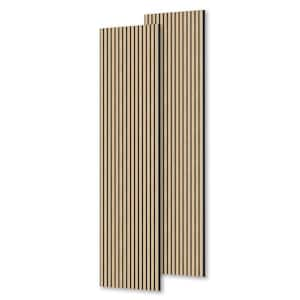 0.9 in. x 1.97 ft. x 7.87 ft. White Oak Acoustic/Sound Absorb 3 D Overlapping Wood Slat Decorative Wall Paneling 2-Pack