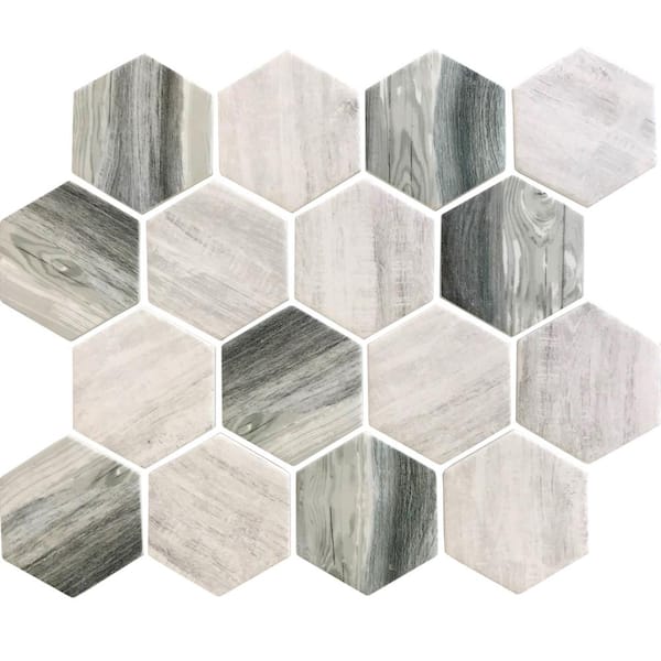 Apollo Tile Gray Beige 4 in. x 5 in. Matte Finished Hexagon Marble Mosaic Tile Sample (0.13 sq.ft./Piece)