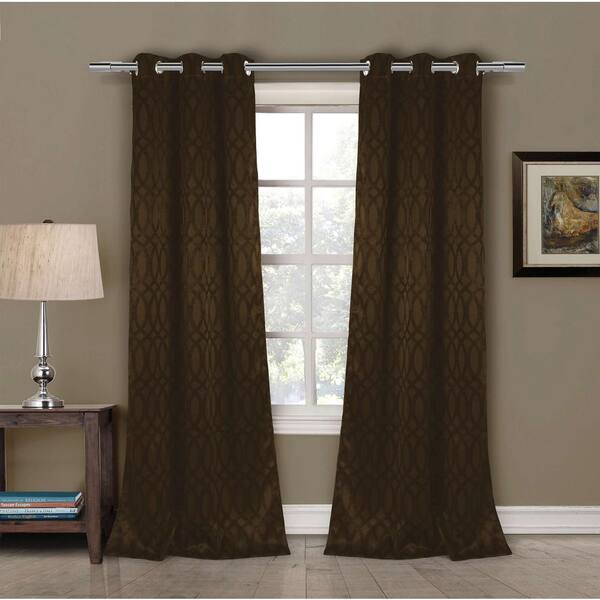 Duck River Blackout Tayla 84 in. L Blackout Grommet Panel in Chocolate (2-Pack)