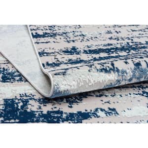 Milano Home 5 ft. x 8 ft. Navy Blue Woven Area Rug