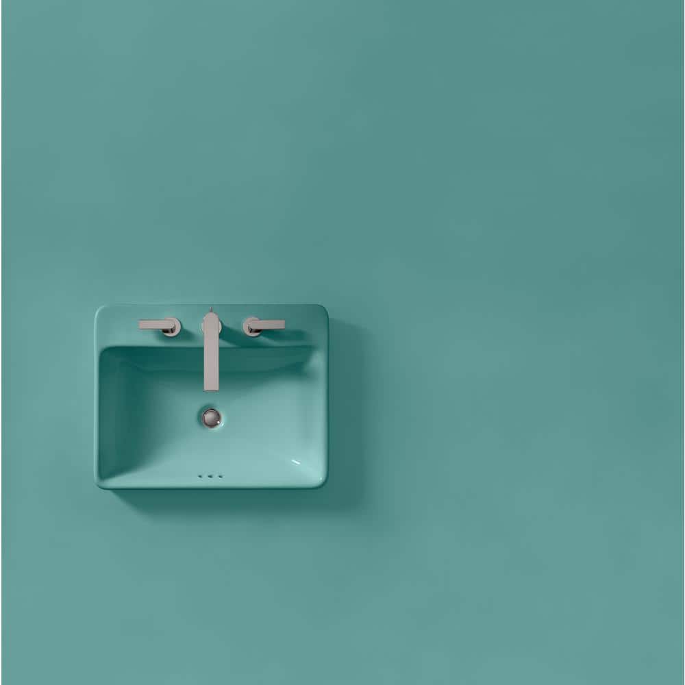 Spring Green Ceramic Rectangular Vessel Bathroom Sink