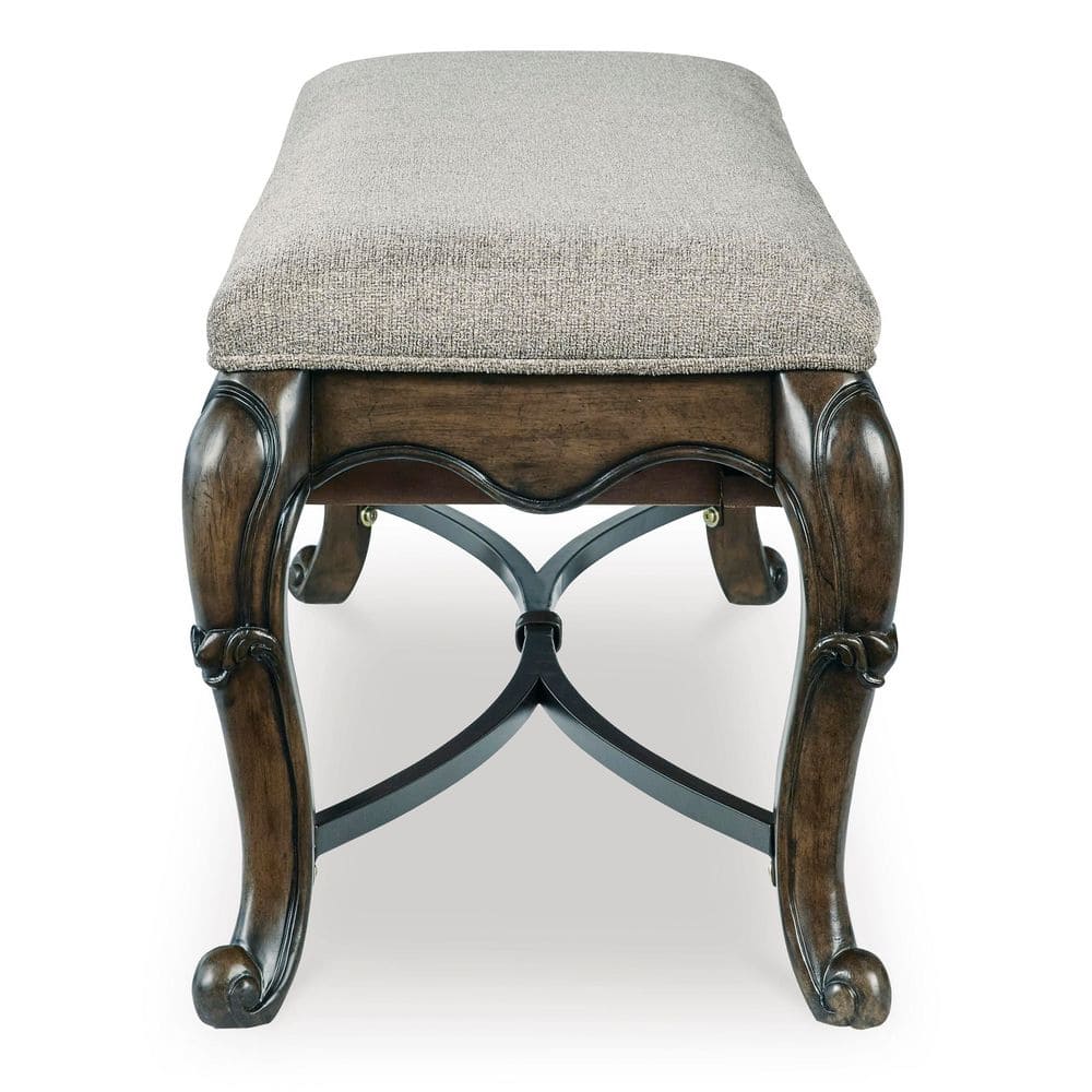 Maylee 63" Gray Upholstered Dining Bench with Drawer