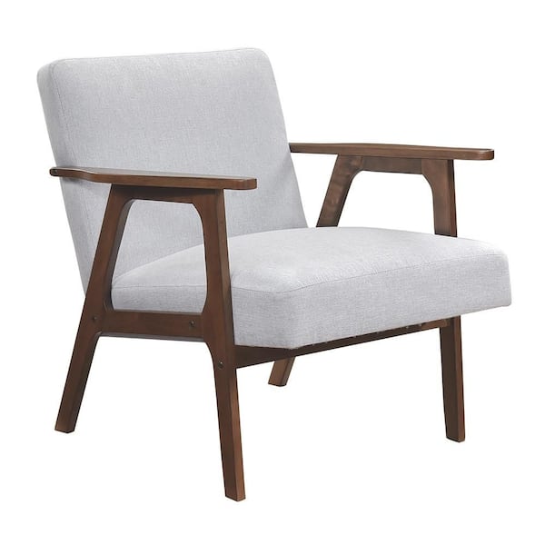Lewiston Gray Textured Fabric Upholstery Accent Arm Chair