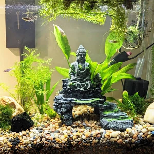 buddha fish tank accessories 3 Pack Aquarium Ornaments Decoration, Decor, Mini Statue Sculpture Decoration, Cute Aquarium Sandstone Buddha Fish Tank Decor, Ornament Decor for Fish Tank Aquarium Home Garden Desk : Pet Fish Color Buddha Figurine Aquarium Ideas Buddha
