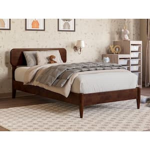 Florence Walnut Brown Solid Wood Frame Twin Low Profile Platform Bed