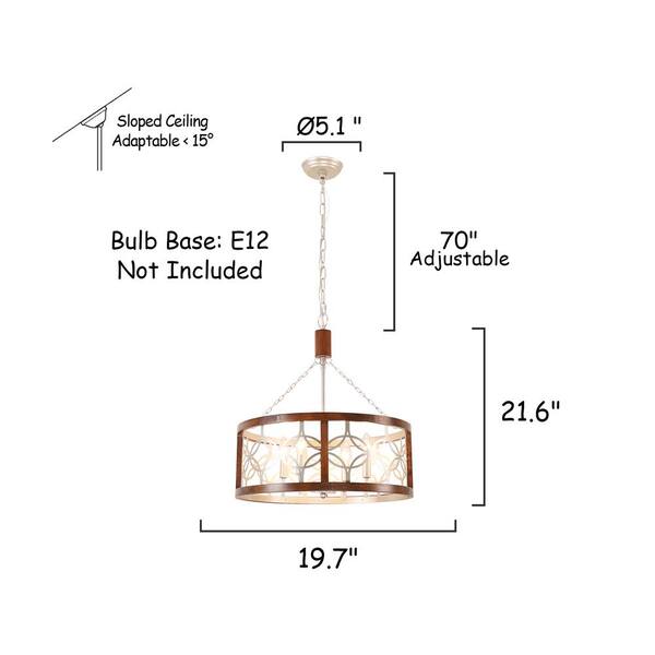 Oaks Aura Bloomfield French Country Farmhouse 4-Light Chrome Wood