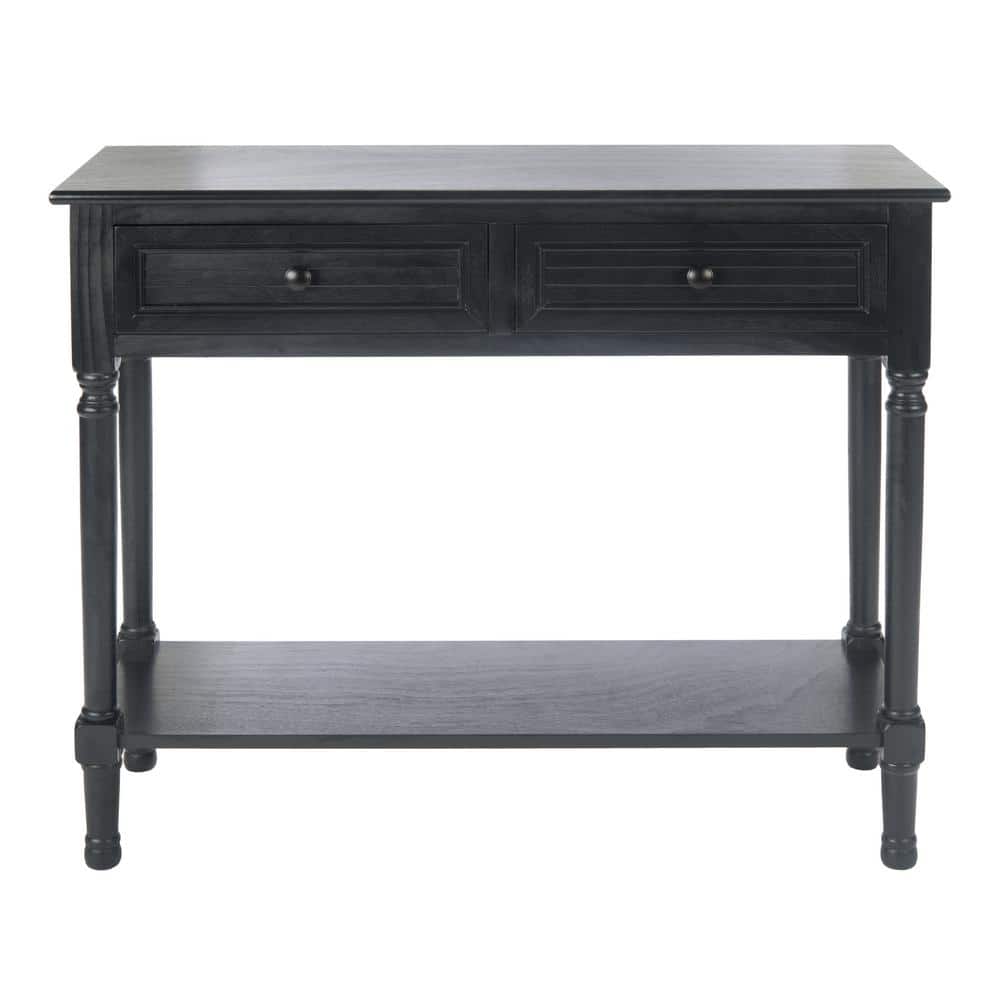 Tate Amish Black Wood 40" Console Table with Storage