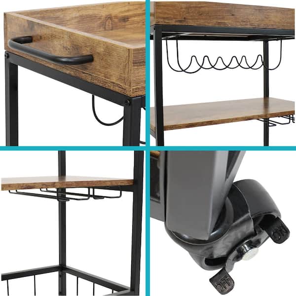 Reviews for Sunnydaze 35 in. Industrial Brown Rolling Bar