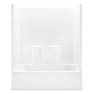 Everyday 60 in. x 30 in. x 72 in. 1-Piece Bath and Shower Kit with Right Drain in White