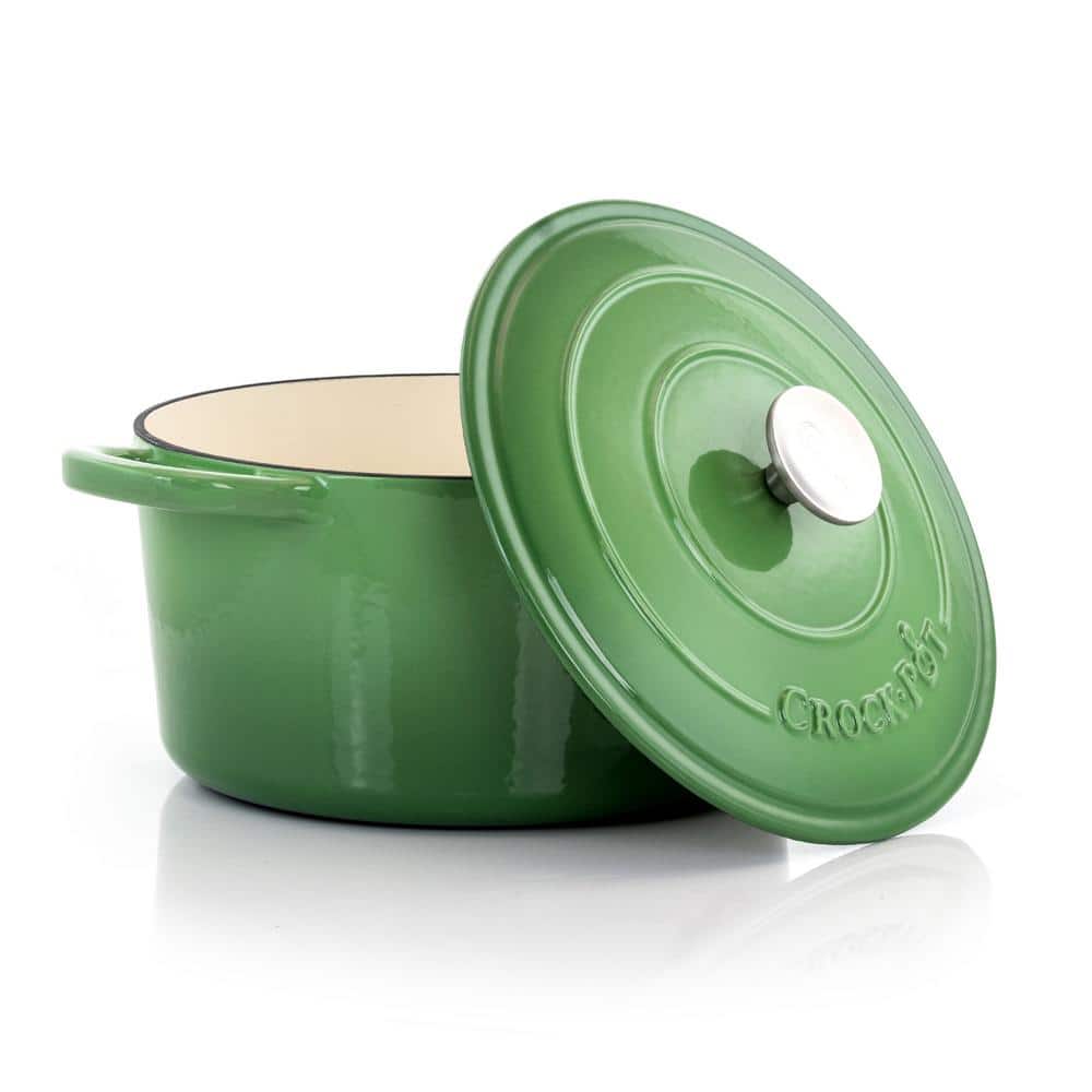 Pistachio Green Enameled Cast Iron Dutch Oven with Lid, 5 Quarts