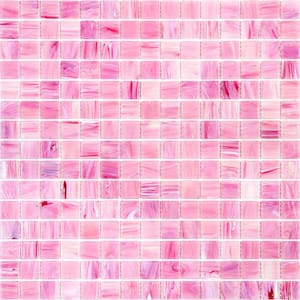 Celestial Glossy Light Red 12 in. x 12 in. Glass Mosaic Wall and Floor Tile (20 sq. ft./case) (20-pack)