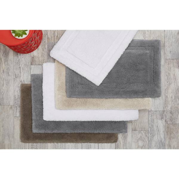 StyleWell White 25 in. x 40 in. Non-Skid Cotton Bath Rug