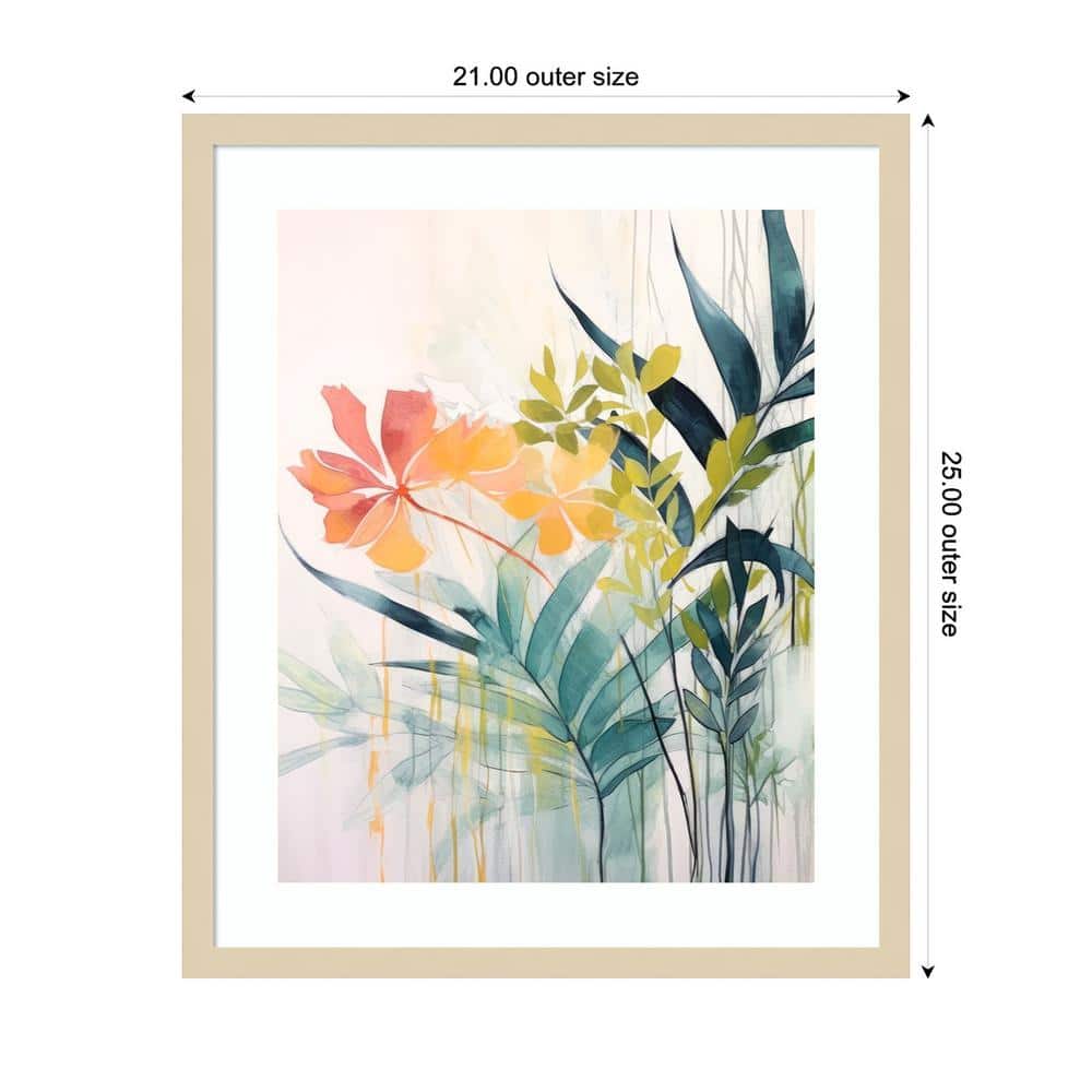 Pink and Yellow Floral Elegance II Framed Graphic Art Print