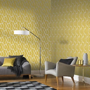 Archetype Yellow and Silver Wallpaper