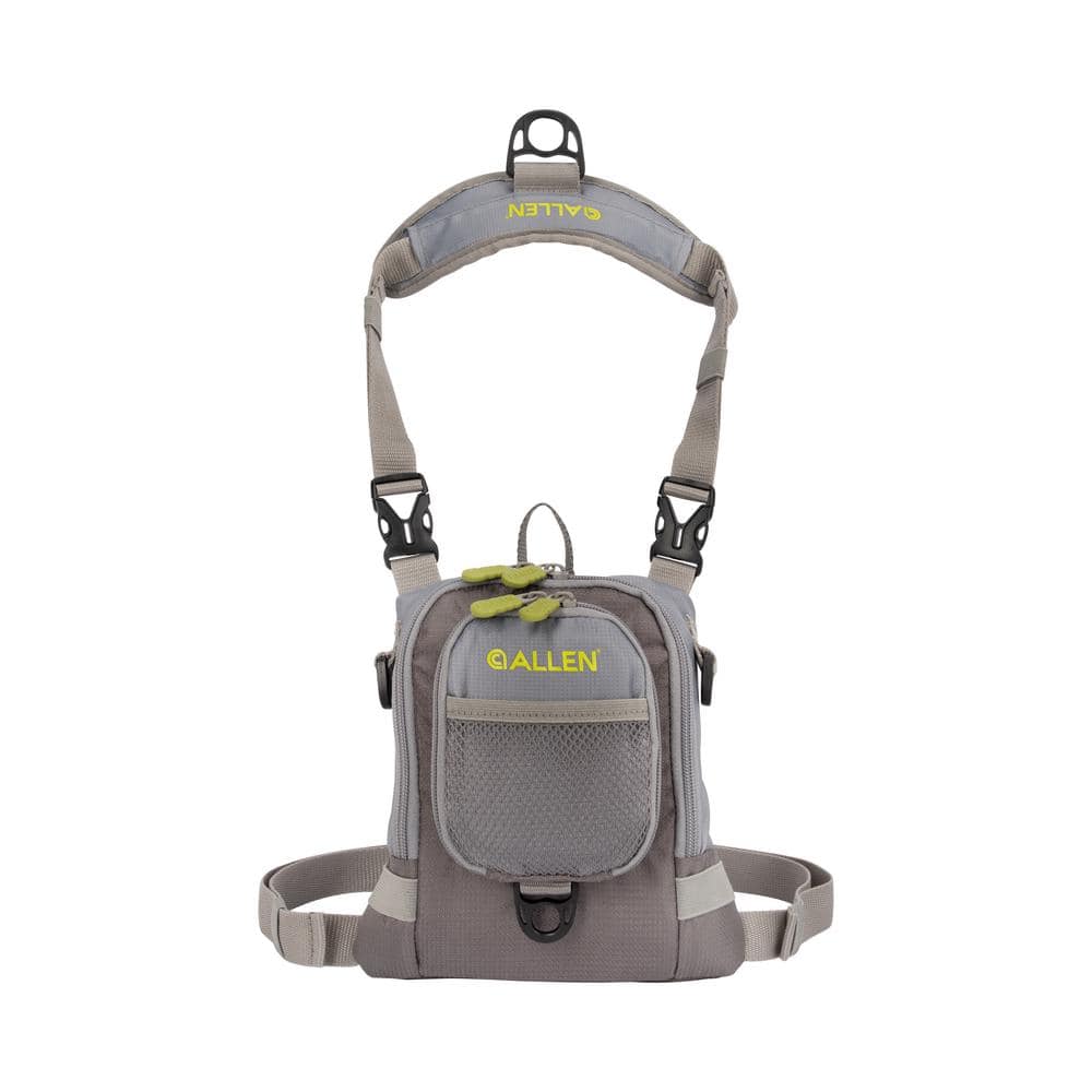 Allen Bear Creek Fly Fishing Chest Pack, Fits up to 2 Tackle and Fly Boxes, Gray and Lime 6377 - The Home