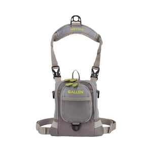 Bear Creek Micro Fly Fishing Chest Pack, Fits up to 2 Tackle and Fly Boxes, Gray and Lime