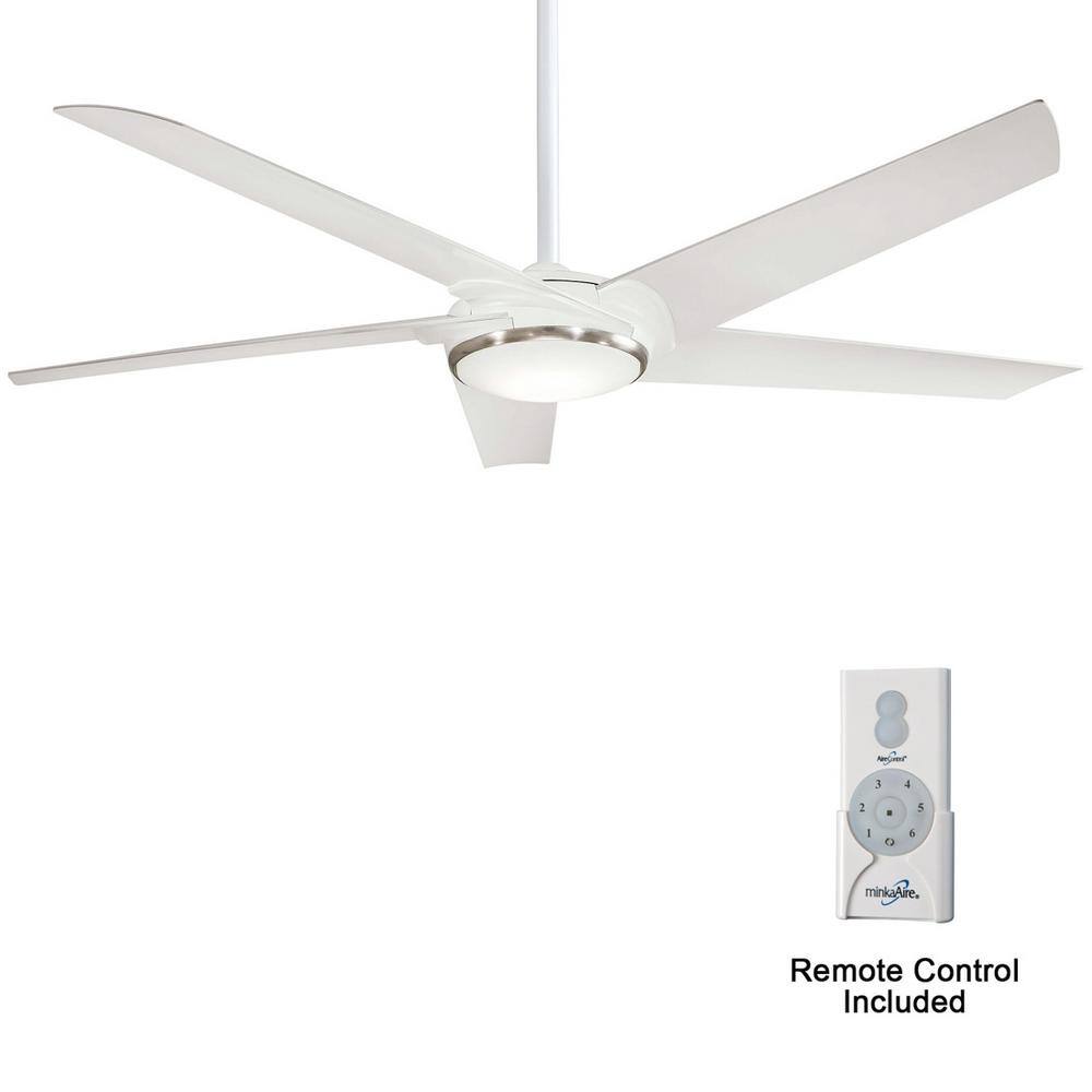 Raptor 60 in. Integrated LED Indoor Flat White Ceiling Fan with Light with Remote Control price history on PriceWatchPro