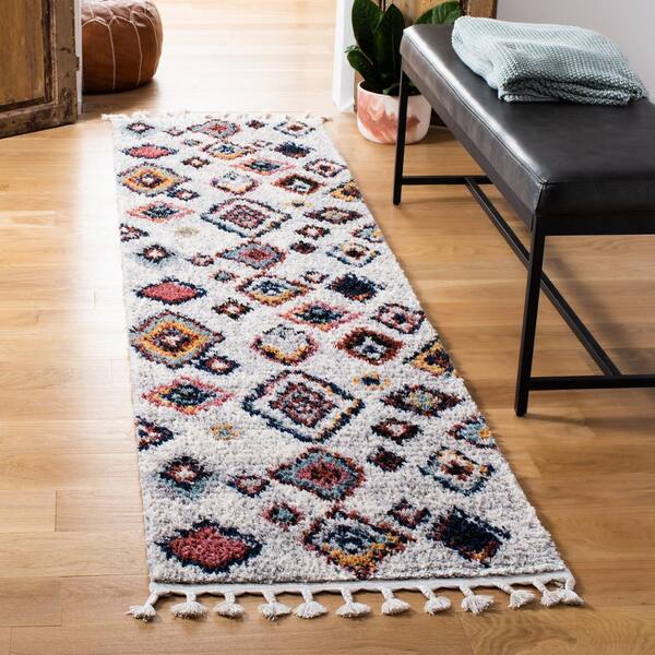 Chic Tribal Patterned Rug Multi Colored Moroccan Rug Polyester