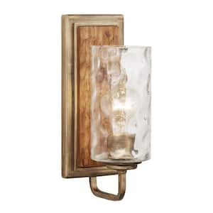 Hammer Time 1-Light Havana Gold/Cinnamon Wall Sconce with Glass Shade