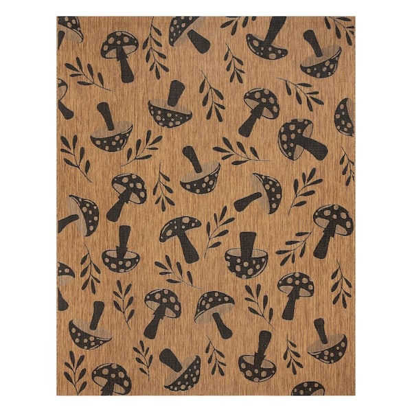 Gertmenian Paseo Rika Chestnut/Black 8 ft. x 10 ft. Floral Indoor/Outdoor Area Rug