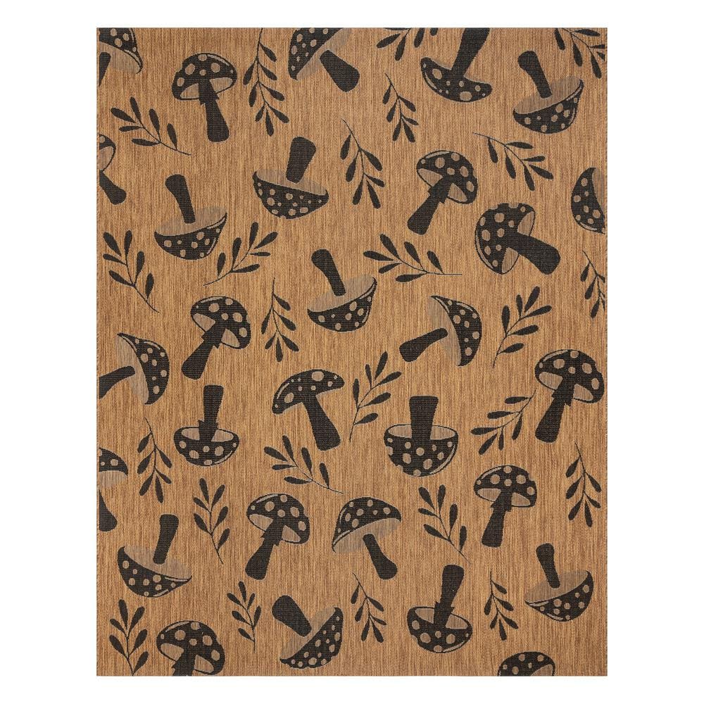 Gertmenian & Sons Paseo Rika Chestnut/Black 9 ft. x 13 ft. Floral Indoor/Outdoor Area Rug