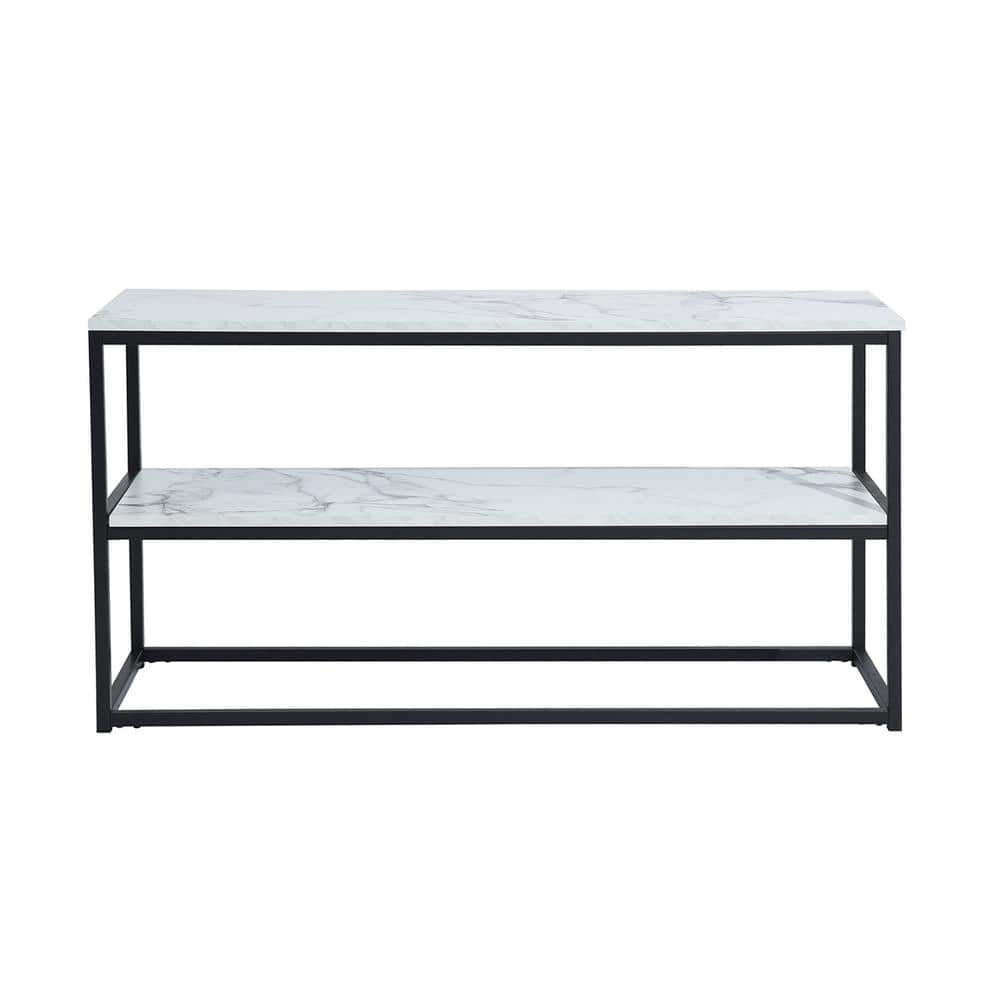 FurnitureR TV Stand 47.2 in. for TVs up to 50 in. MarbleFACTO TV STAND