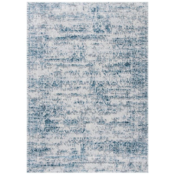 Alhambra 4 ft. x 6 ft.Cream/Turquoise Distressed Area Rug