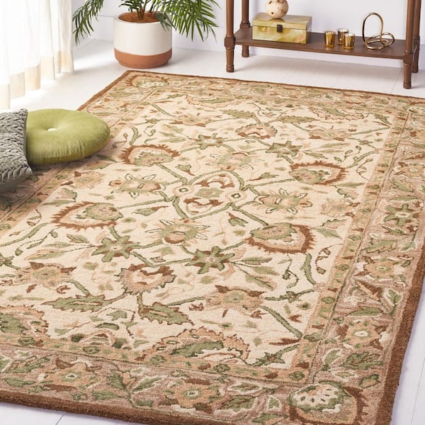 Antiquity 4 ft. x 6 ft. Ivory/Beige Forest Medallion Area Rug