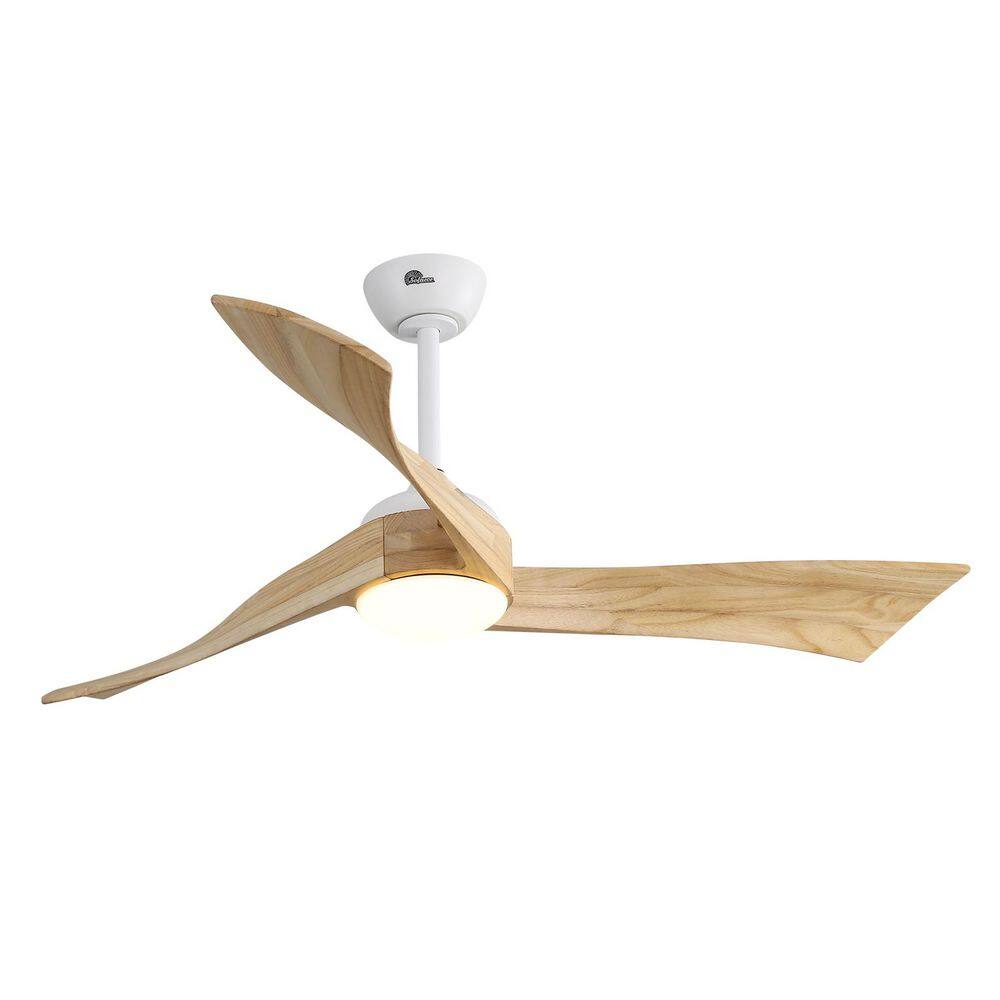 52 in. Modern Wood Indoor/Outdoor White Ceiling Fan with Dimmable LED Light DC Motor 6 Speed and Remote Control price history on PriceWatchPro