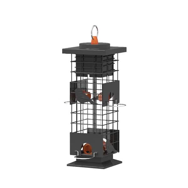 MOEPISY Black Metal Wild Bird Feeder, Squirrel Proof Bird