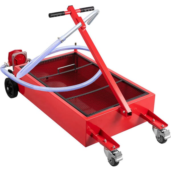 SKYSHALO Oil Drain Tank, 76 L Low Profile Oil Drain Pan, Foldable Hand, with Swivel Casters Wheels
