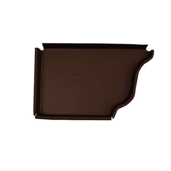 Amerimax Home Products 5 in. Royal Brown Aluminum K-Style Left End Cap
