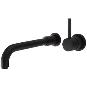 Motegi Single-Handle Wall Mount Bathroom Faucet in Matte Black