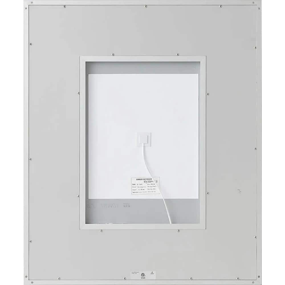 Daytona Elegance 30x40 Silver LED Bathroom Vanity Mirror with Anti-Fog and Dimmable Light