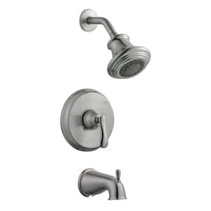 Madison Single-Handle 3-Spray Tub and Shower Faucet in Satin Nickel (Valve Included)