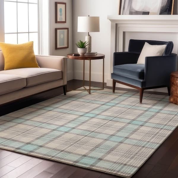 Mayfield Premium Machine Washable Abstract AMF1052 Sky 9 ft. x 12 ft. Area Rug