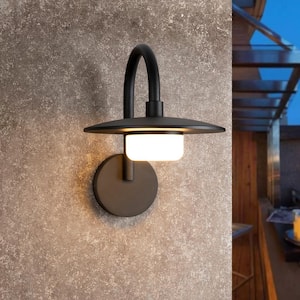 Black Hardwired Outdoor LED Wall Lamp Waterproof Path Light