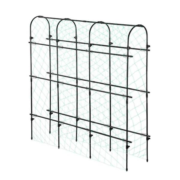 Mr. Garden 63 in. L x 15 in. W x 55 in. H U-Shaped Metal Garden Trellis Plant Grow Support Frame for Vegetable Flower Fruits