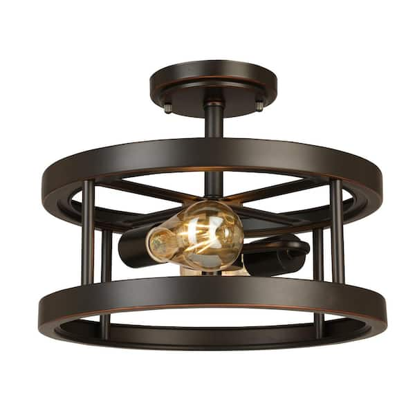 oil rubbed bronze semi flush light