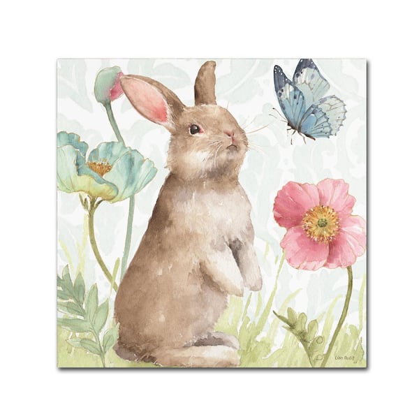 Trademark Fine Art 14 in. x 14 in. "Spring Softies Bunnies II" by Lisa Audit Printed Canvas Wall Art