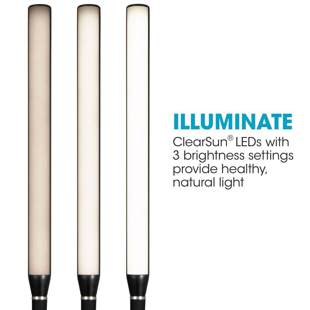 Black Adjustable LED Desk Lamp with Touch Sensor and USB Charging