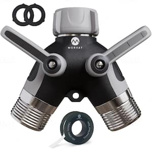 Heavy-Duty Metal 2 Way Garden Hose Y Splitter