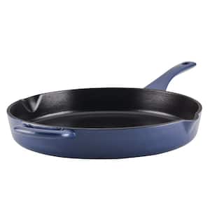 Enameled Cast Iron 12 in. Cast Iron Skillet in Anchor Blue