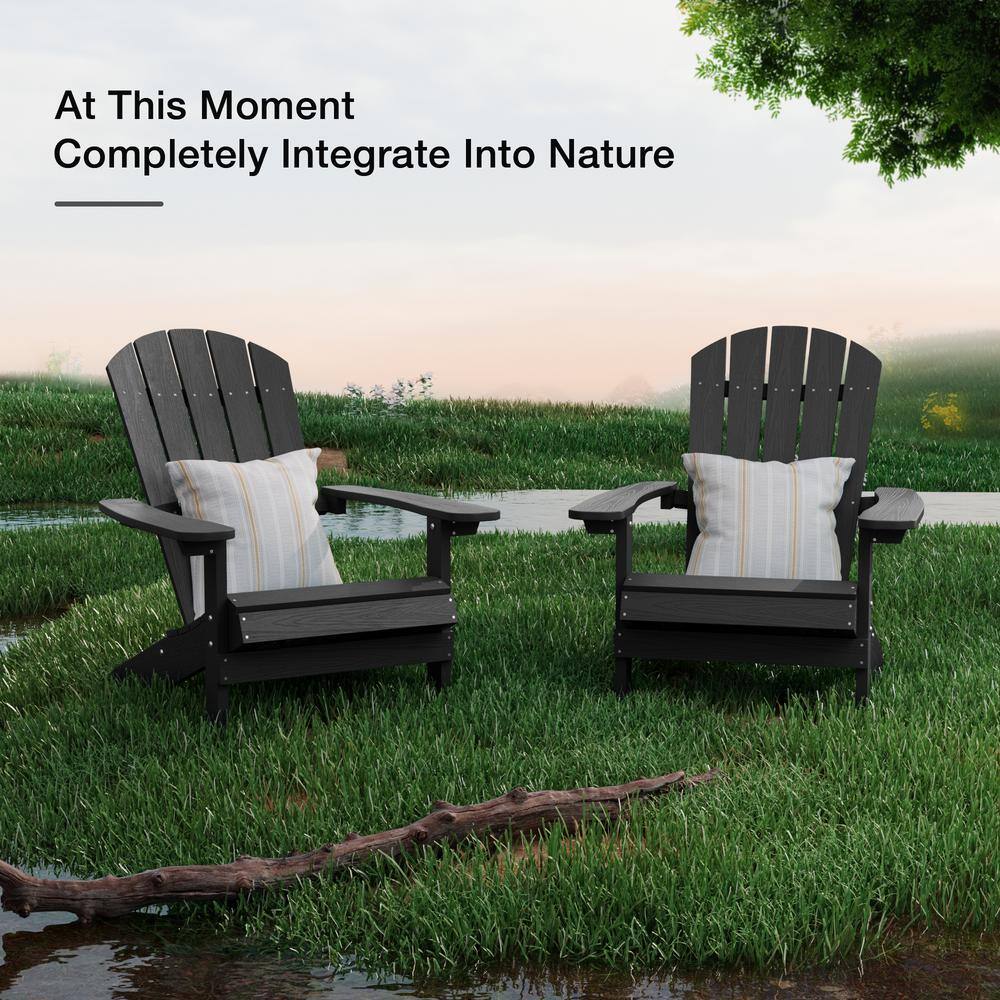 Black Plastic Adirondack Armchairs Set of 2